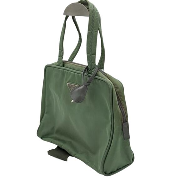 Vintage Prada Tessuto Jacquard Logo Mini Nylon Tote*Lock & Key Present*GREAT BAG - Picture 3 of 10